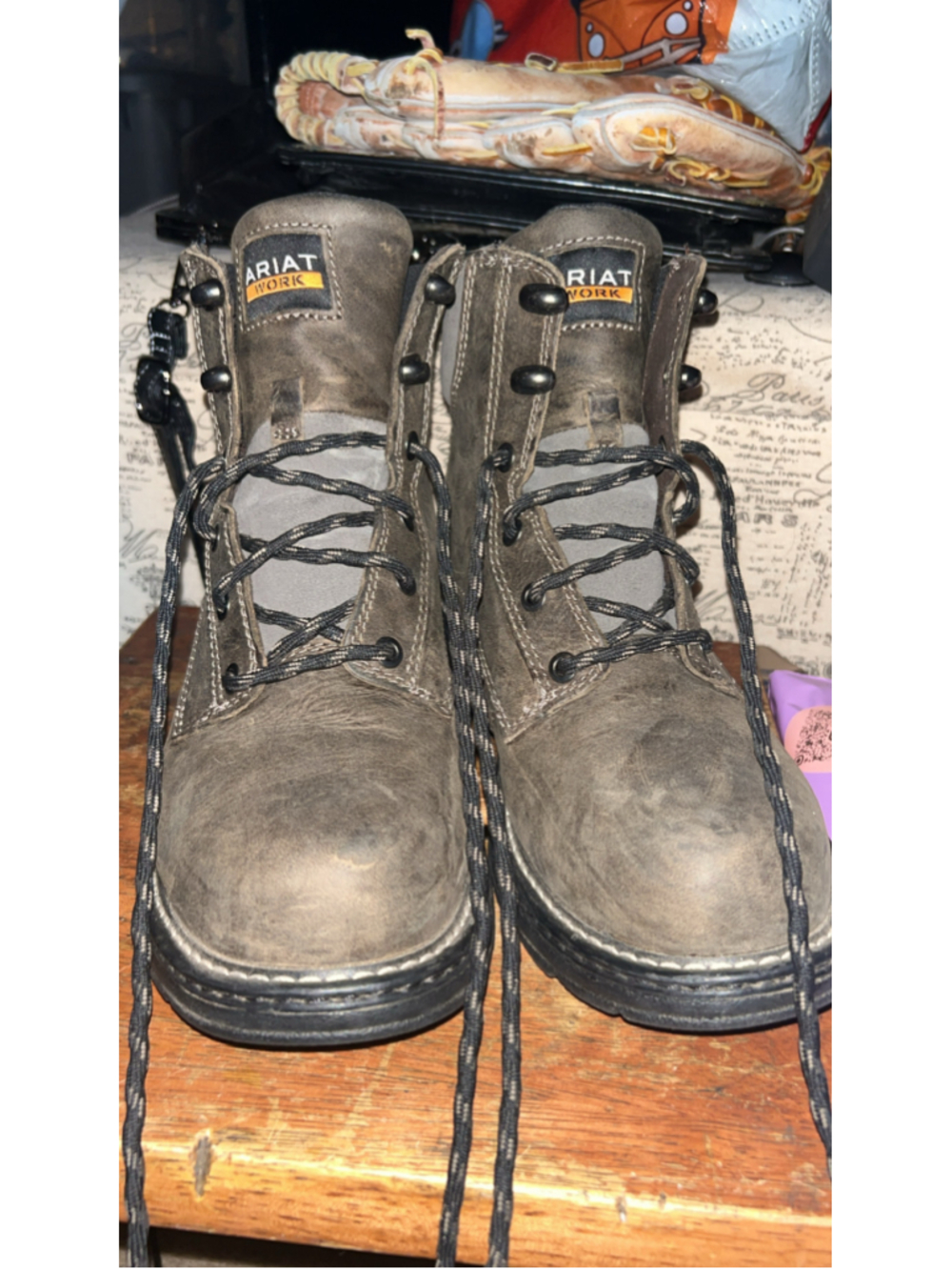 Ariat Work Boots Size 7.5 Brown Black Composite Toe